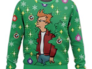 Futurama Billy West Emerging From The Bush Meme Ugly Christmas Sweater - Image 1