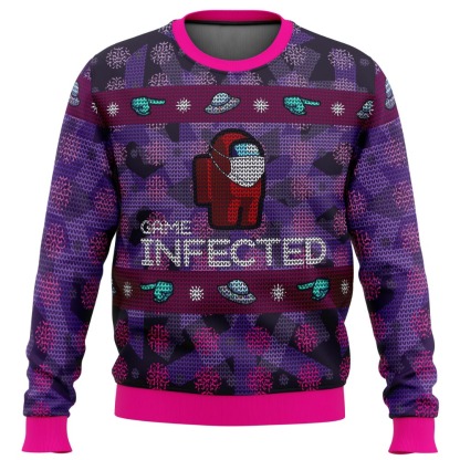 game infected among us ugly christmas sweater 1 Game Infected Among Us Ugly Christmas Sweater - Image 1