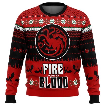 game of thrones fire and blood ugly christmas sweater 1 Game Of Thrones Fire And Blood Ugly Christmas Sweater - Image 1