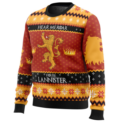 game of thrones house lannister ugly christmas sweater 2 Game Of Thrones House Lannister Ugly Christmas Sweater - Image 2