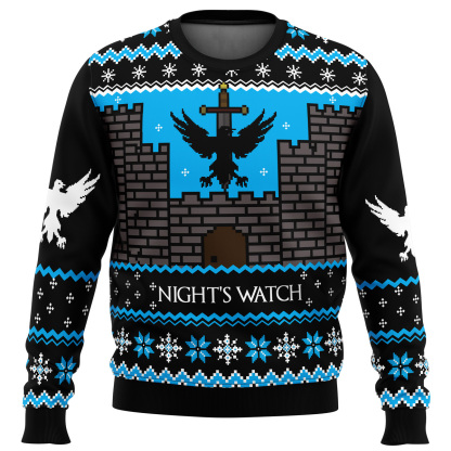 game of thrones nights watch ugly christmas sweater 1 Game Of Thrones Nights Watch Ugly Christmas Sweater - Image 1