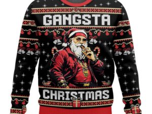 Gangsta Christmas Funny Ugly Christmas Sweater - Image 1