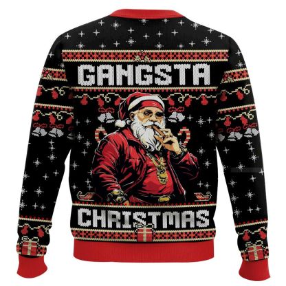 gangsta christmas funny ugly christmas sweater 2 Gangsta Christmas Funny Ugly Christmas Sweater - Image 2