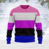 Genderfluid Pride Flag Ugly Christmas Sweater - Image 1