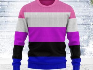 Genderfluid Pride Flag Ugly Christmas Sweater - Image 1