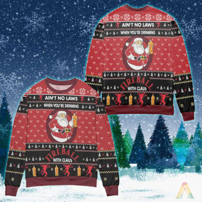 get festive with santa claus ugly christmas sweater for drinking fireball whisky 1 Get Festive With Santa Claus Ugly Christmas Sweater For Drinking Fireball Whisky - Image 1
