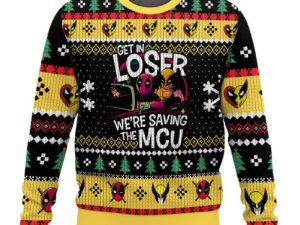 Get In Loser Deadpool Wolverine Ugly Christmas Sweater - Image 1