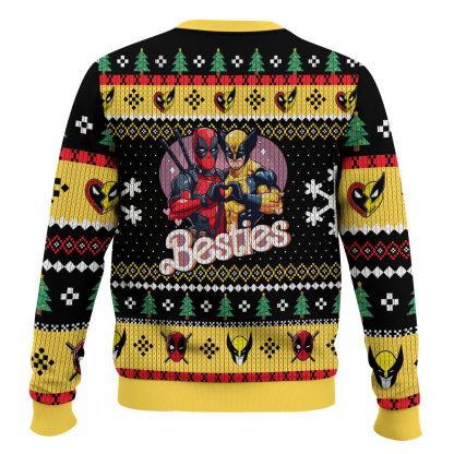 get in loser deadpool wolverine ugly christmas sweater 2 Get In Loser Deadpool Wolverine Ugly Christmas Sweater - Image 2