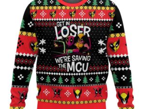 Get In Loser Deadpool Wolverine Ugly Christmas Sweater Holiday Gift - Image 1