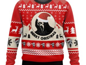Ghostface Scream Ugly Christmas Sweater - Image 1