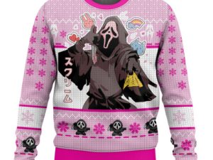 Ghostface Ugly Christmas Sweater Holiday Present - Image 1