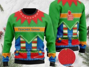 Gifury Nurse Christmas Sweater Nurse Squad Red Green Blue Ugly Christmas Sweater - Image 1