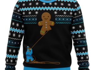 Gingerbread Cookie Monster Ugly Christmas Sweater - Image 1