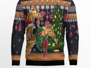 Giraffe Love Ugly Christmas Sweater - Image 1