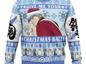 Give Me Your Christmas Balls Gintama Ugly Christmas Sweater - Image 1