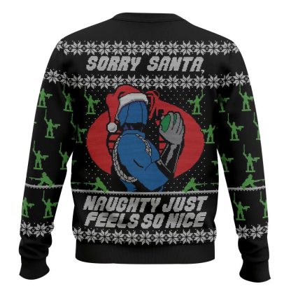 glueo cobra commander sorry santa ugly christmas sweater 2 Glueo Cobra Commander Sorry Santa Ugly Christmas Sweater - Image 2