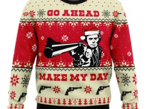 Go Ahead Make My Day Dirty Harry Ugly Christmas Sweater - Image 1