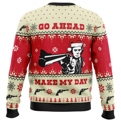 go ahead make my day dirty harry ugly christmas sweater 2 Go Ahead Make My Day Dirty Harry Ugly Christmas Sweater - Image 2