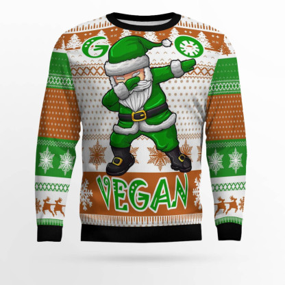 go vegan ugly christmas sweater 1 Go Vegan Ugly Christmas Sweater - Image 1
