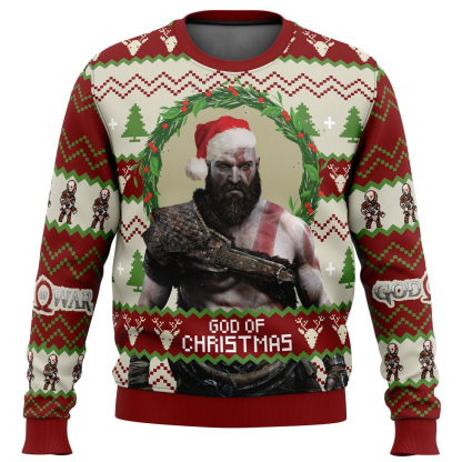 god of christmas god of war ugly christmas sweater 1 God Of Christmas God Of War Ugly Christmas Sweater - Image 1