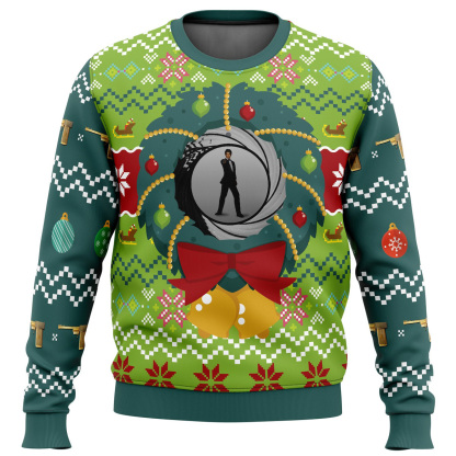 golden eye v2 ugly christmas sweater 1 Golden Eye V2 Ugly Christmas Sweater - Image 1