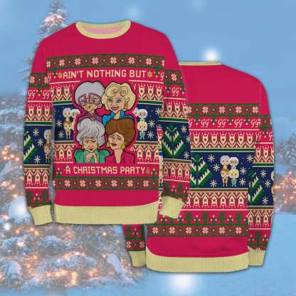 golden girls ugly christmas sweater holiday gift 1 Golden Girls Ugly Christmas Sweater Holiday Gift - Image 1