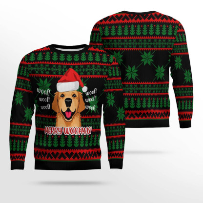 golden retriever woofmas ugly christmas sweater 2 Golden Retriever Woofmas Ugly Christmas Sweater - Image 2
