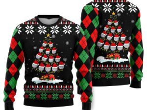 Golf Christmas Tree Snow Ugly Christmas Sweater - Image 1