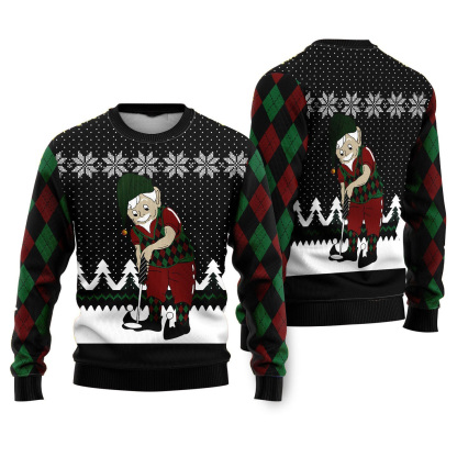 golf lover ugly christmas sweater 1 Golf Lover Ugly Christmas Sweater - Image 1