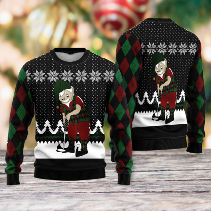 golf lover ugly christmas sweater 2 Golf Lover Ugly Christmas Sweater - Image 2