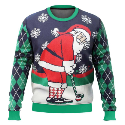 golf santa claus ugly christmas sweater xmas gift 1 Golf Santa Claus Ugly Christmas Sweater Xmas Gift - Image 1