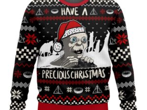 Gollum Have A Precious Christmas Lord Of The Ring Ugly Christmas Sweater - Image 1