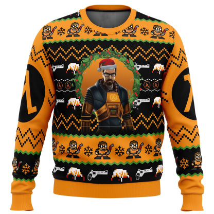 gordon freeman half life ugly christmas sweater 1 Gordon Freeman Half Life Ugly Christmas Sweater - Image 1