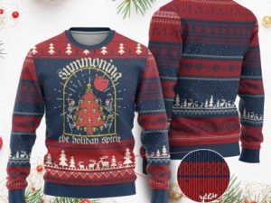 Gothic Xmas Ugly Christmas Sweater Summoning Holiday Spirit Skeleton - Image 1