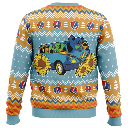 grateful dead bus grateful dead ugly christmas sweater 2 Grateful Dead Bus Grateful Dead Ugly Christmas Sweater - Image 2