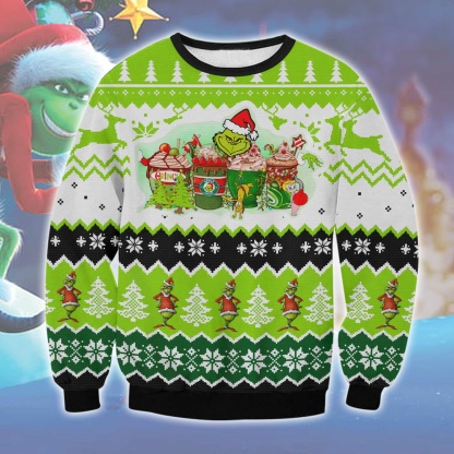 grinch coffee ugly christmas sweater 1 Grinch Coffee Ugly Christmas Sweater - Image 1