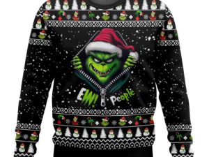 Grinch Ew People Ugly Christmas Sweater - Image 1
