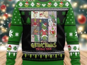 Grinch Grinchmas The Eras Tour Ugly Christmas Sweater - Image 1