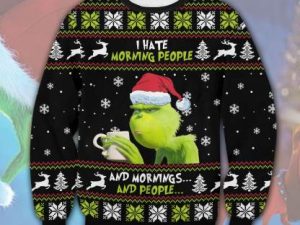 Grinch I Hate People Ugly Christmas Sweater - Image 1