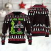Grinch I Will Drink Smooth White Rum Wine Everywhere Ugly Christmas Sweater - Image 1