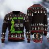 Grinch I Will Drink Spiced Rum Everywhere Ugly Christmas Sweater - Image 1