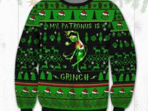 Grinch Patronus Ugly Christmas Sweater - Image 1
