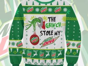 Grinch Stole Mountain Dew Ugly Christmas Sweater - Image 1