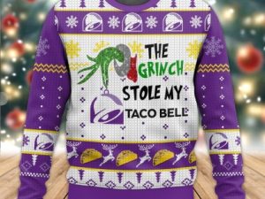 Grinch Stole Taco Bell Ugly Christmas Sweater - Image 1
