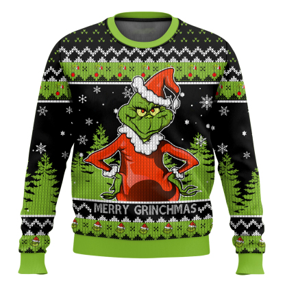 grinch ugly christmas sweater holiday present 1 Grinch Ugly Christmas Sweater Holiday Present - Image 1