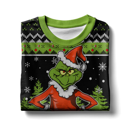 grinch ugly christmas sweater holiday present 2 Grinch Ugly Christmas Sweater Holiday Present - Image 2