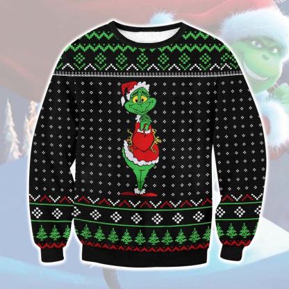 grinch ugly christmas sweater unisex 1 Grinch Ugly Christmas Sweater Unisex - Image 1