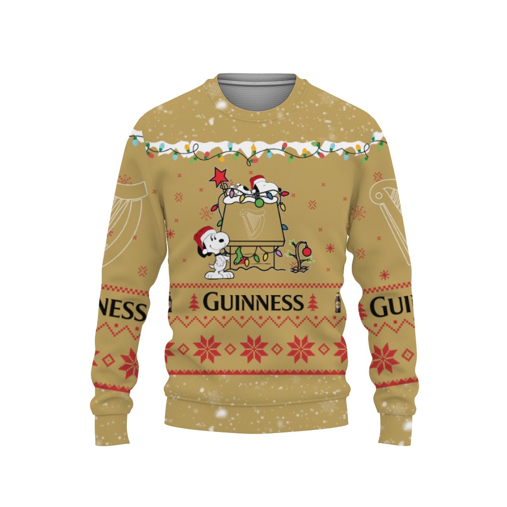 guinness american merry christmas snoopy house cute fan gift 3d sweatshirt 1 Guinness American Merry Christmas, Snoopy House Cute Fan Gift-3D Sweatshirt - Image 1