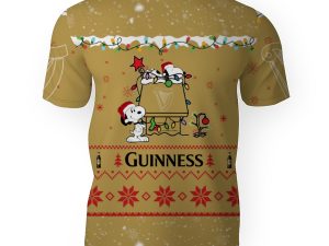 Guinness American Merry Christmas, Snoopy House Cute Fan Gift-3D Unisex T-Shirt - Image 1