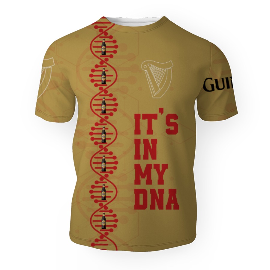 guinness its in my dna 3d unisex t shirt 1 Guinness It's In My DNA-3D Unisex T-Shirt - Image 1